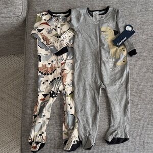 Gerber Kids Dinosaur Print Jumpsuits - Gray and Multicolor
